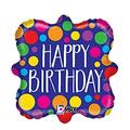 Betallic 18 in. Polka Dot Birthday Flat Balloon, 5PK 86592